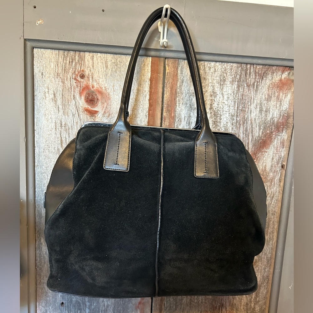 Charles Jourdan Black Suede Shoulder Bag